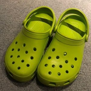 Lime green classic crocs size 5/7